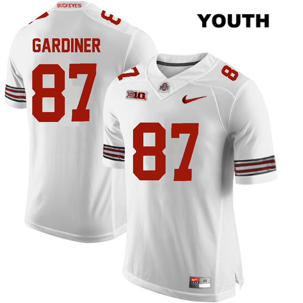 Ohio State Buckeyes Youth Ellijah Gardiner #87 White Authentic Nike College NCAA Stitched Football Jersey SX19P52AN